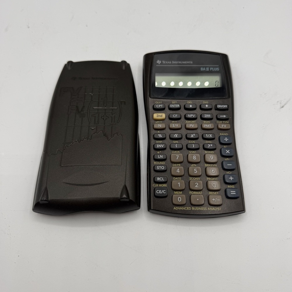 Texas Instruments BA II Plus Professional Calculator w/ Cover - Tested & Working